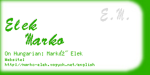 elek marko business card